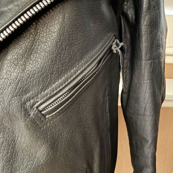 Vintage Body Equip Women's Size M Leather Motorcycle Jacket Black 80s Biker Punk - Picture 6 of 10